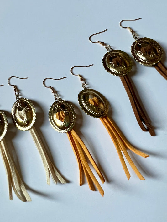 Small Gold Concho Earrings